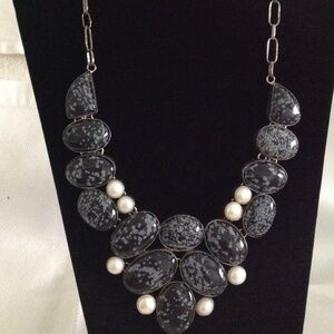 Vintage Style large stone necklace